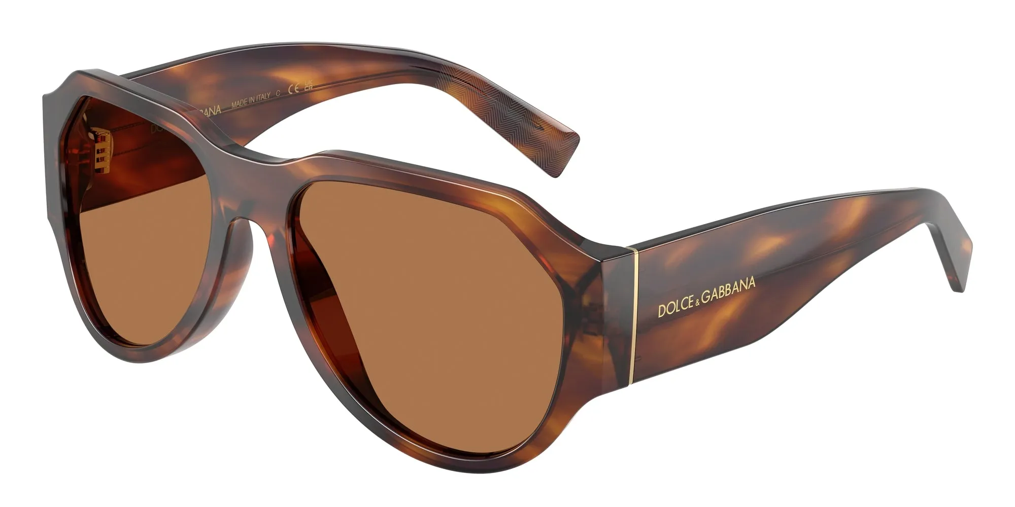 Dolce & Gabbana DG4504 306373 Occhiali da sole Acetato Tartaruga Bronzo Pilot Normale - immagine 1