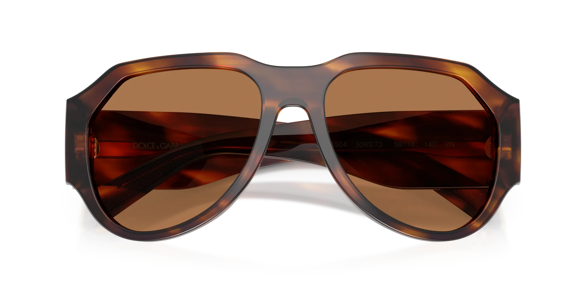 Dolce & Gabbana DG4504 306373 Occhiali da sole Acetato Tartaruga Bronzo Pilot Normale - immagine 2