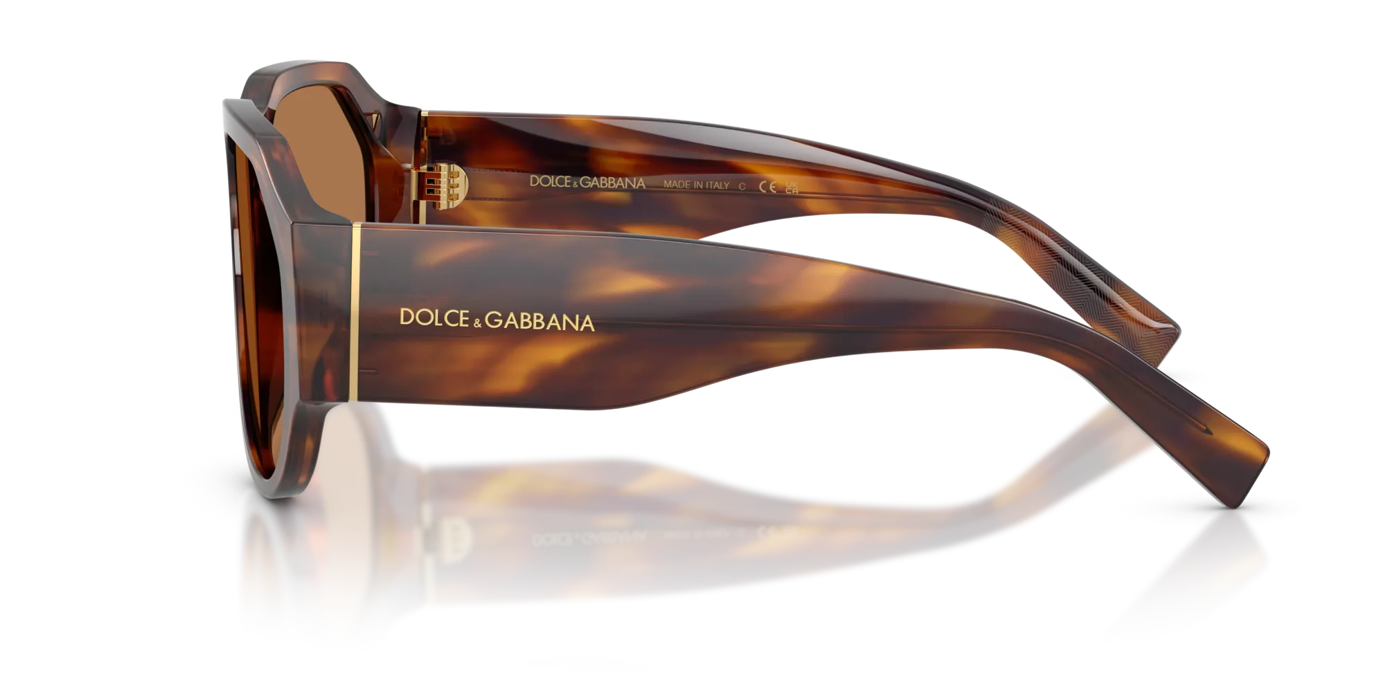 Dolce & Gabbana DG4504 306373 Occhiali da sole Acetato Tartaruga Bronzo Pilot Normale - immagine 4