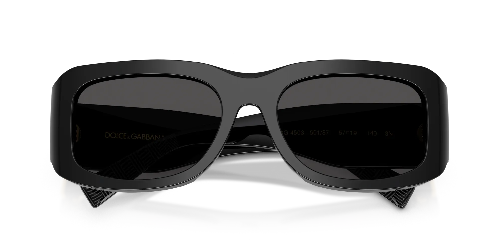 Dolce & Gabbana DG4503 501/87 Occhiali da sole Acetato Nero Grigio Squadrata Normale - immagine 2