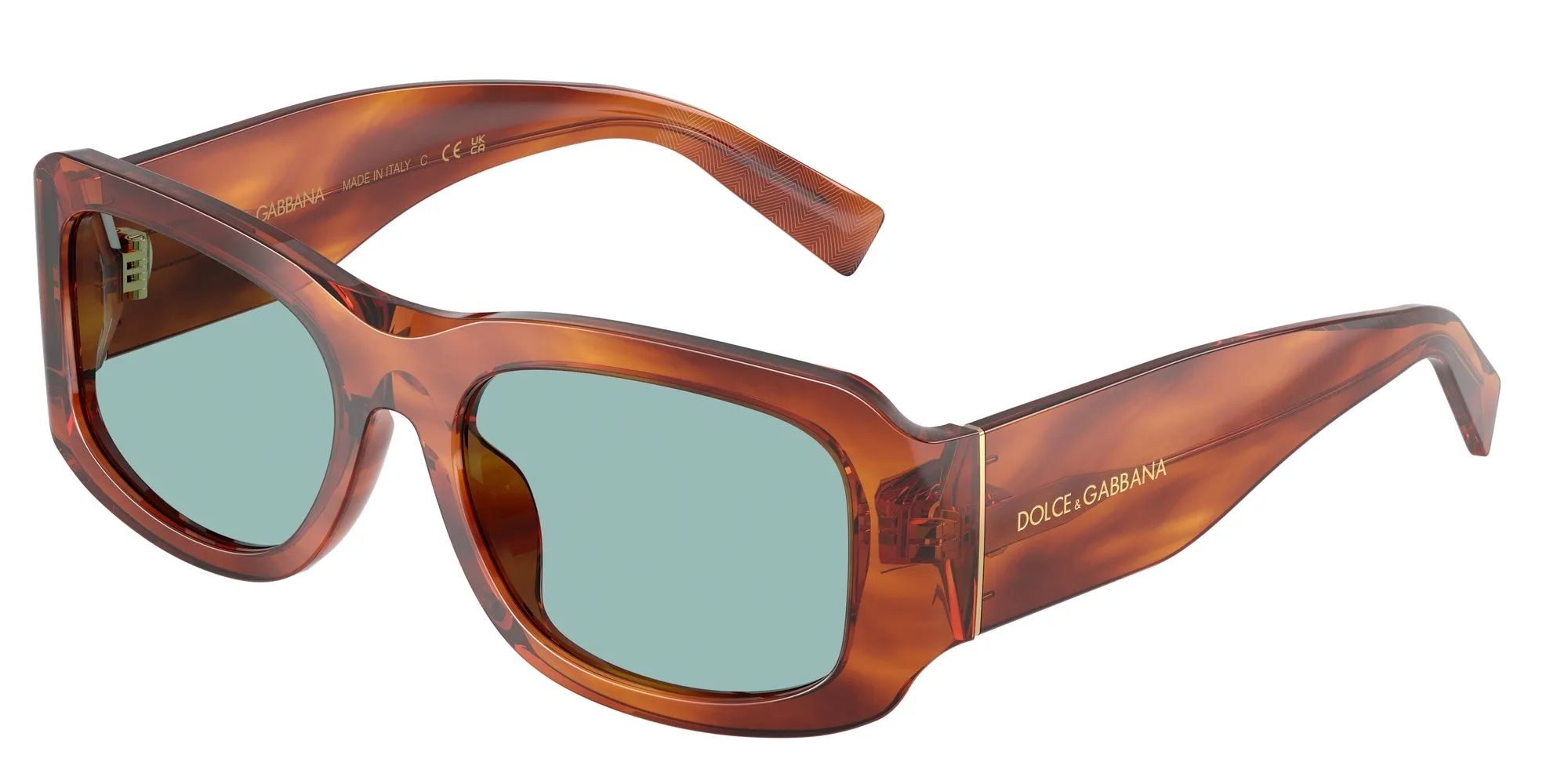 Dolce & Gabbana DG4503 322180 Occhiali da sole Acetato Marrone Blu Squadrata Normale - immagine 1