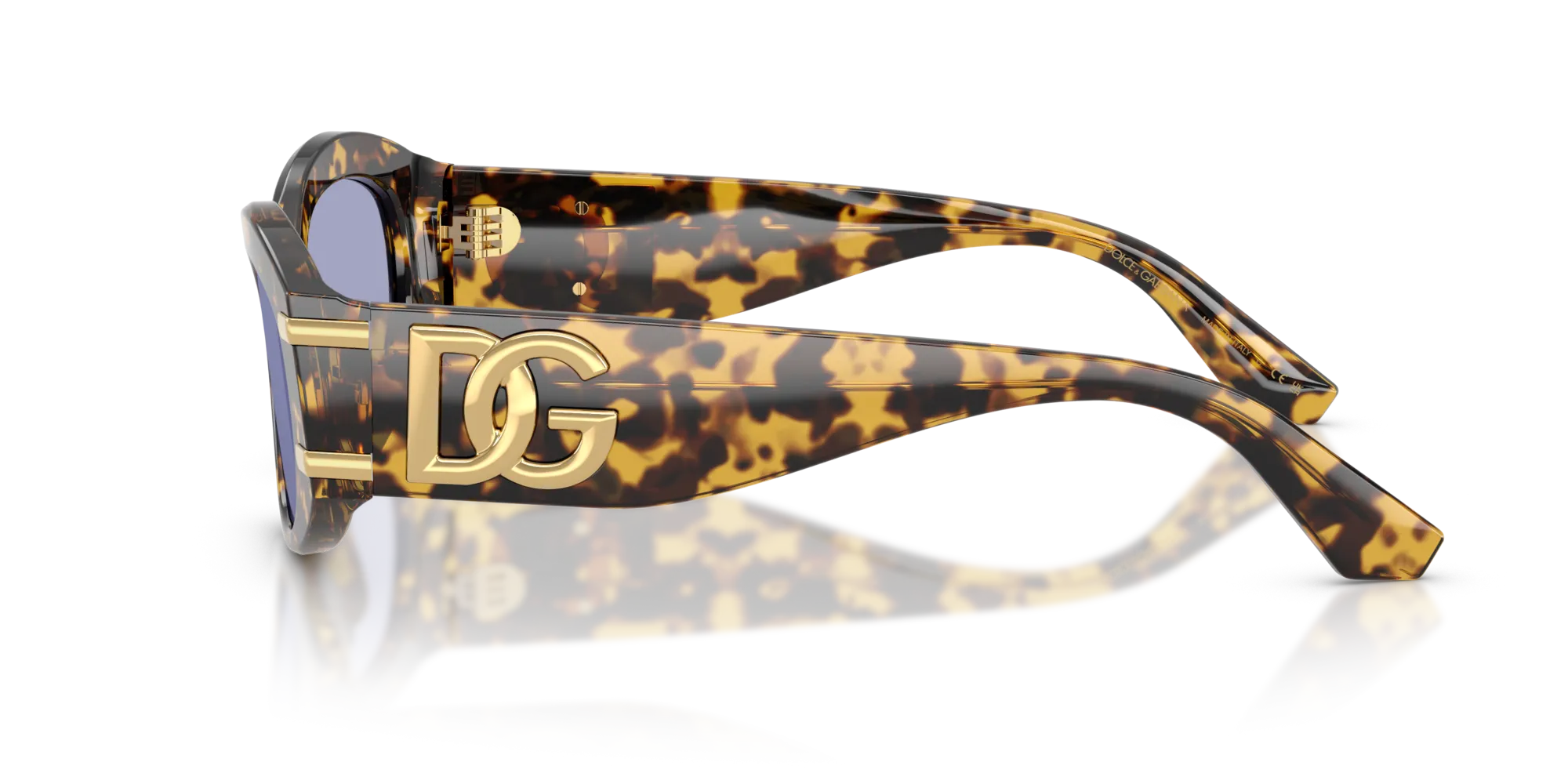 Dolce & Gabbana DG4502 33301A Occhiali da sole Acetato Tartaruga Viola Rotonda Normale - immagine 4