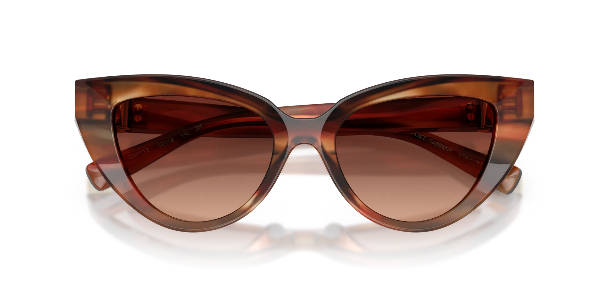Dolce & Gabbana DG4497 322113 Occhiali da sole Acetato Tartaruga Marrone Cat Eye Normale Sfumato - immagine 2