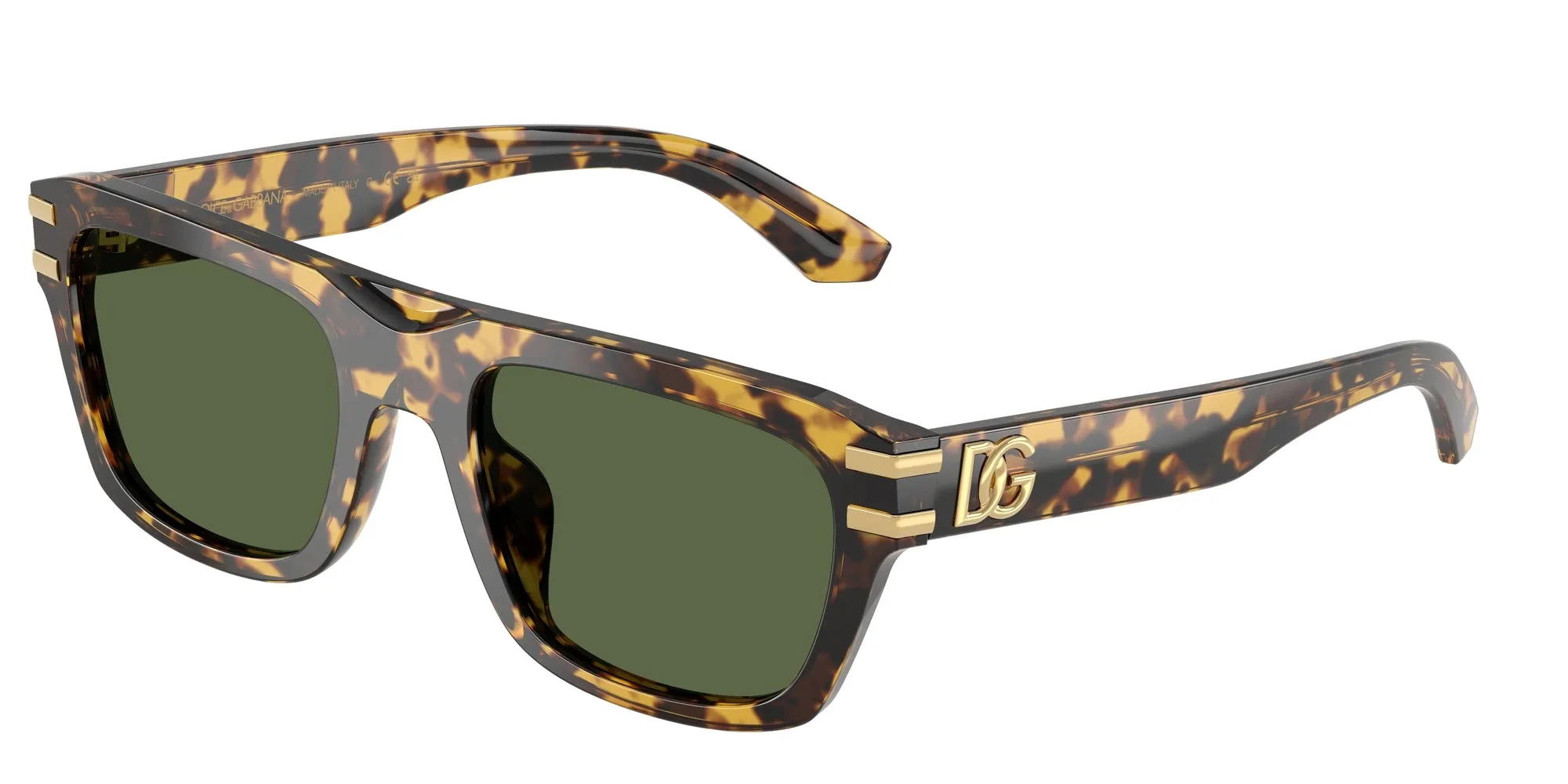 Dolce & Gabbana DG4496 333071 Occhiali da sole Acetato Tartaruga Verde Squadrata Normale - immagine 1
