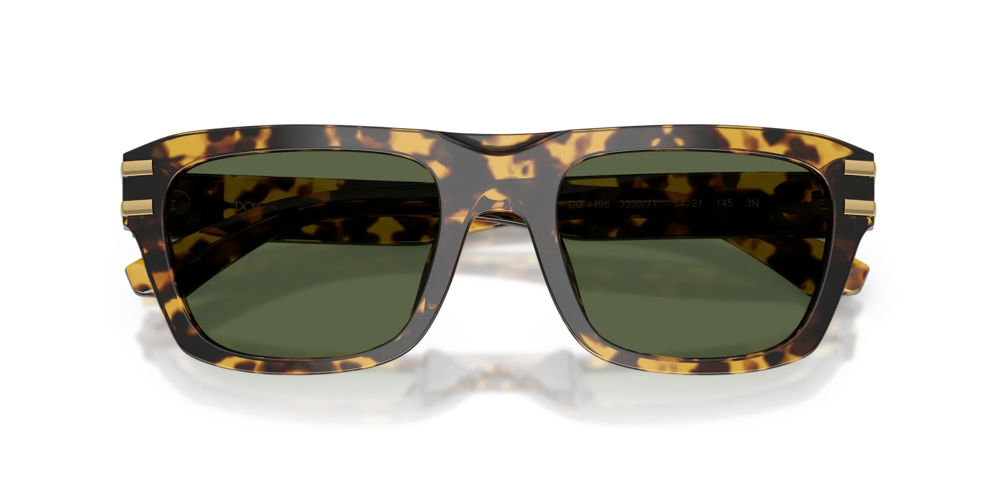 Dolce & Gabbana DG4496 333071 Occhiali da sole Acetato Tartaruga Verde Squadrata Normale - immagine 2