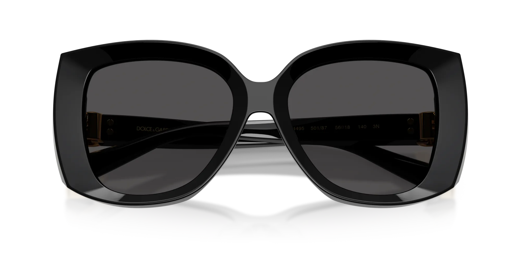 Dolce & Gabbana DG4495 501/87 Occhiali da sole Acetato Nero Grigio Squadrata Normale - immagine 2