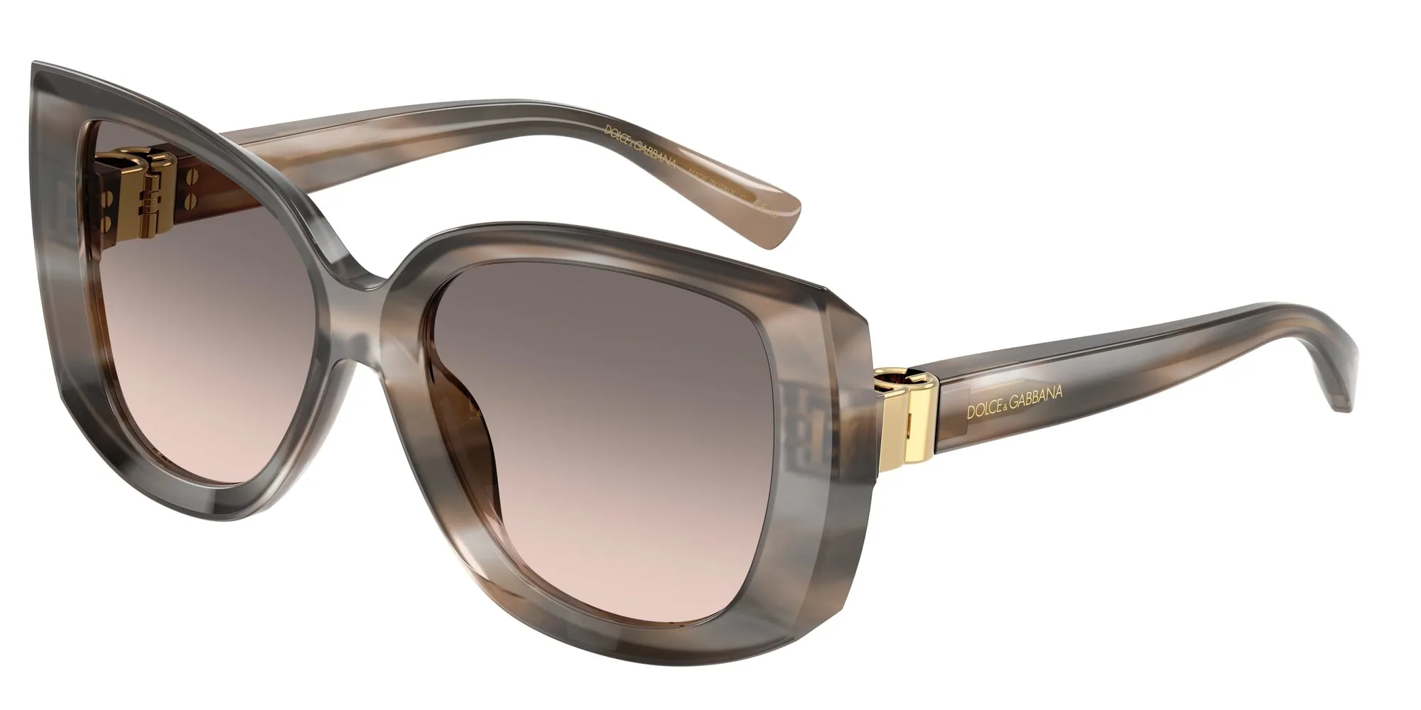 Dolce & Gabbana DG4495 34493B Occhiali da sole Acetato Grigio Rosa Squadrata Normale Sfumato - immagine 1