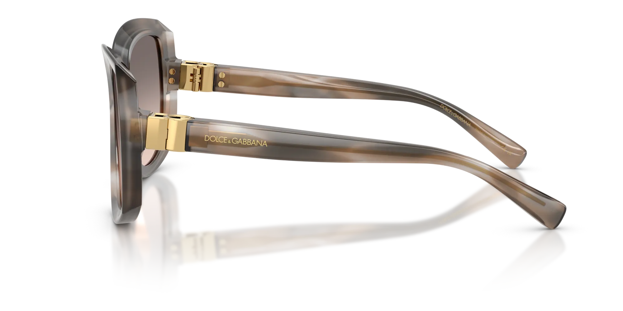 Dolce & Gabbana DG4495 34493B Occhiali da sole Acetato Grigio Rosa Squadrata Normale Sfumato - immagine 4