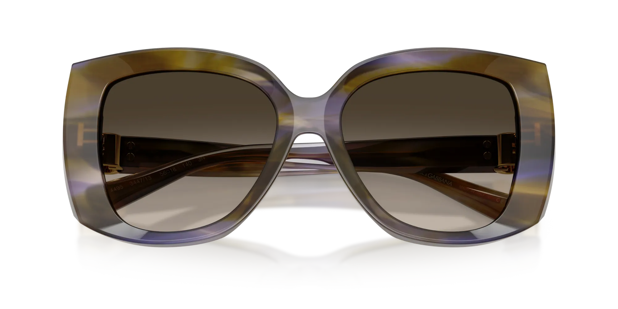 Dolce & Gabbana DG4495 344713 Occhiali da sole Acetato Verde Marrone Squadrata Normale Sfumato - immagine 2