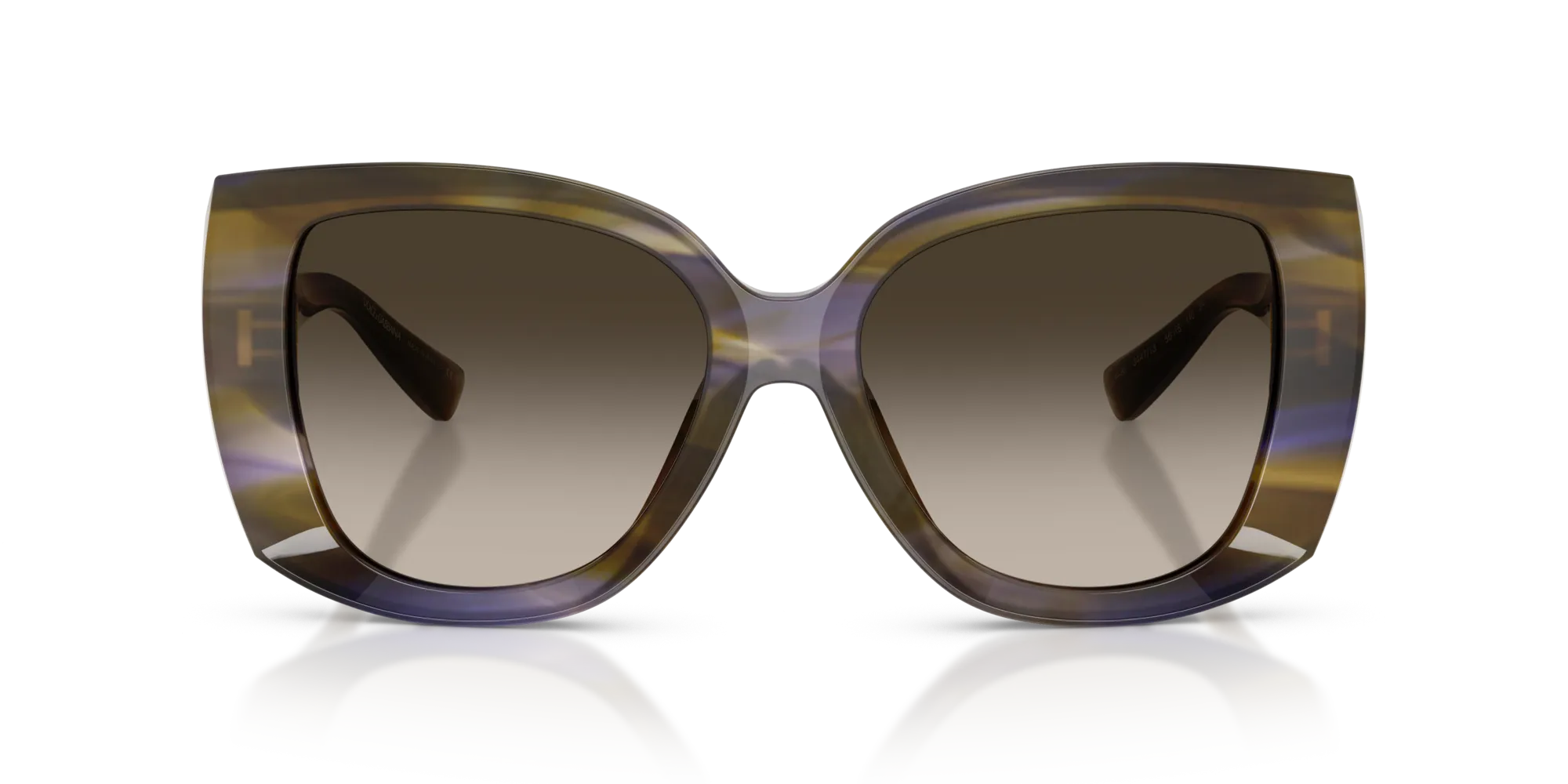 Dolce & Gabbana DG4495 344713 Occhiali da sole Acetato Verde Marrone Squadrata Normale Sfumato - immagine 3