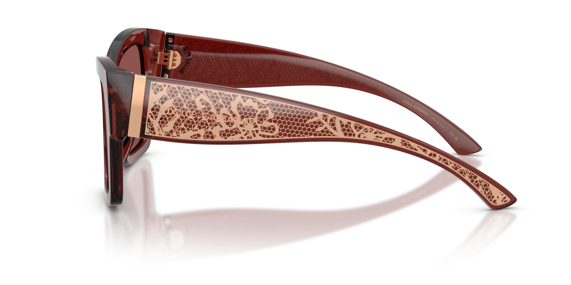 Dolce & Gabbana DG4493 304575 Occhiali da sole Acetato Rosso Viola Squadrata Normale - immagine 4