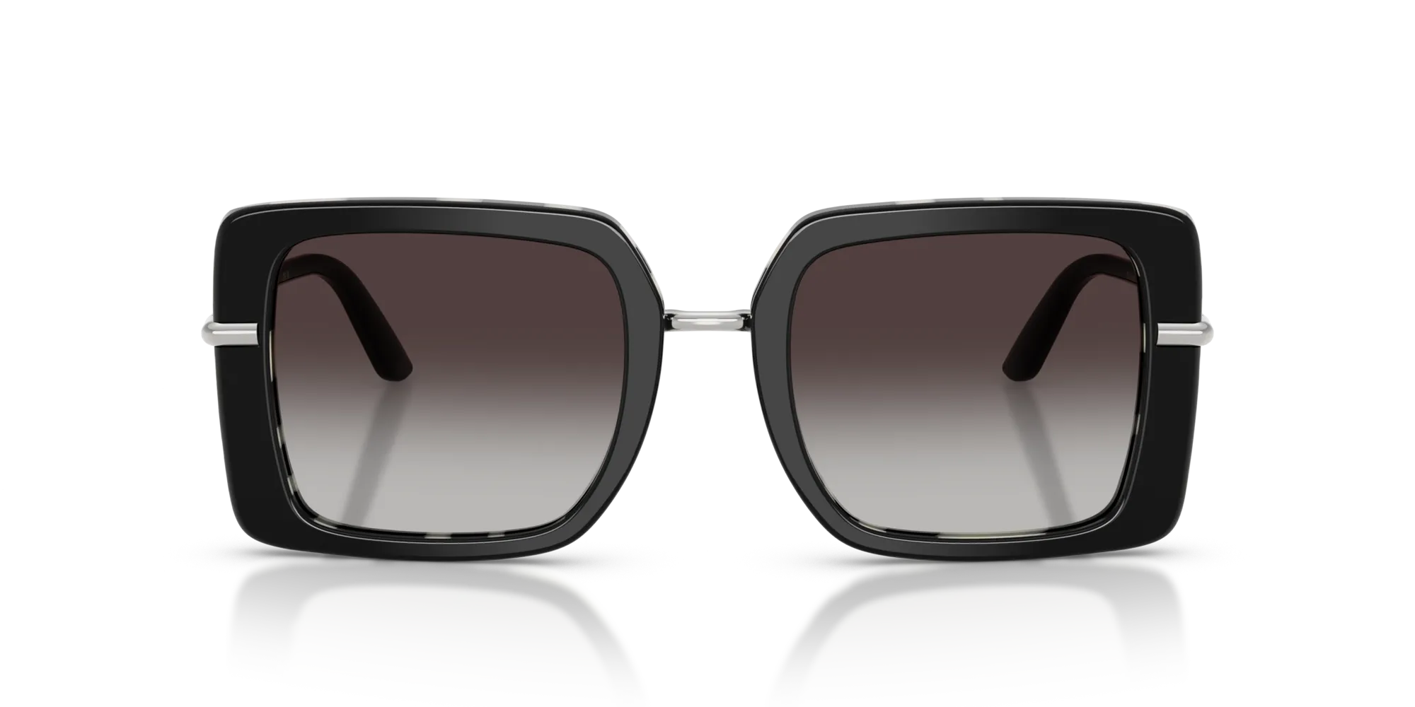 Dolce & Gabbana DG4491 33728G Occhiali da sole Acetato Nero Grigio Squadrata Normale Sfumato - immagine 3