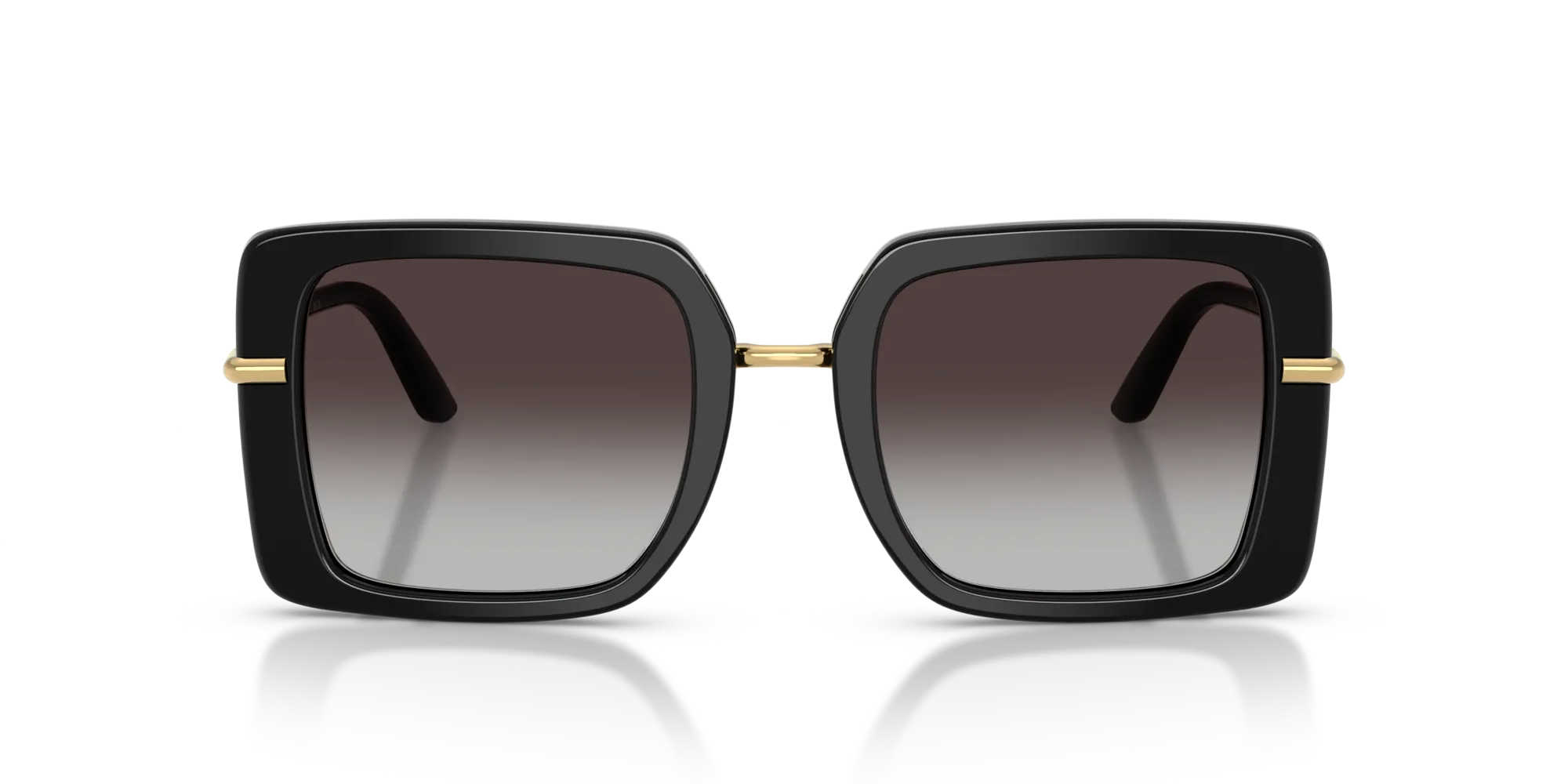 Dolce & Gabbana DG4491 32998G Occhiali da sole Acetato Nero Grigio Squadrata Normale Sfumato - immagine 3