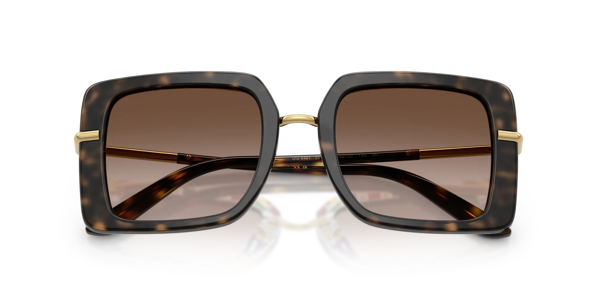 Dolce & Gabbana DG4491 321713 Occhiali da sole Acetato Tartaruga Marrone Squadrata Normale Sfumato - immagine 2