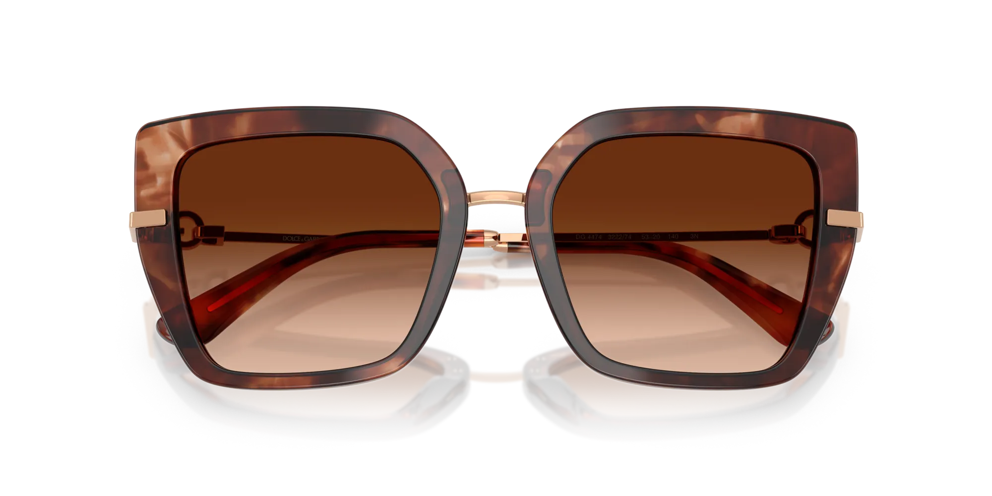 Dolce & Gabbana DG4474 322274 Occhiali da sole Acetato Tartaruga Marrone Farfalla Normale Sfumato - immagine 2