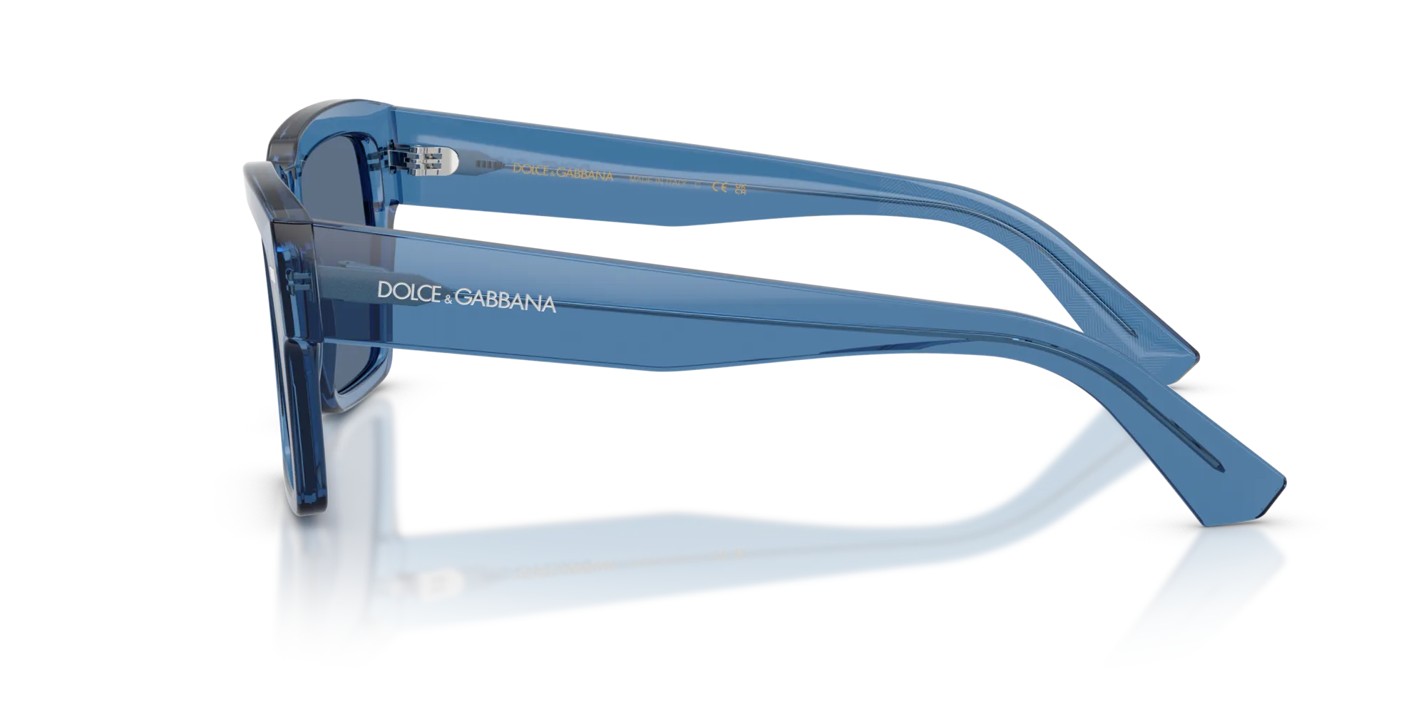 Dolce & Gabbana DG4431 339880 Occhiali da sole Acetato Blu Blu Squadrata Normale - immagine 4