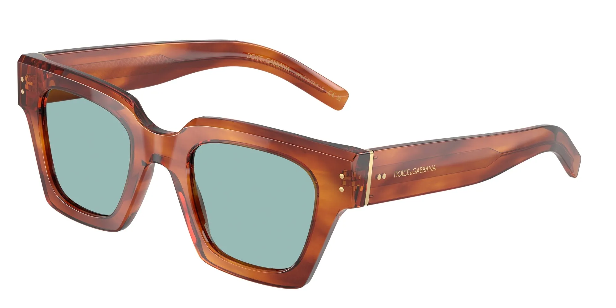 Dolce & Gabbana DG4413 322180 Occhiali da sole Acetato Tartaruga Blu Squadrata Normale - immagine 1