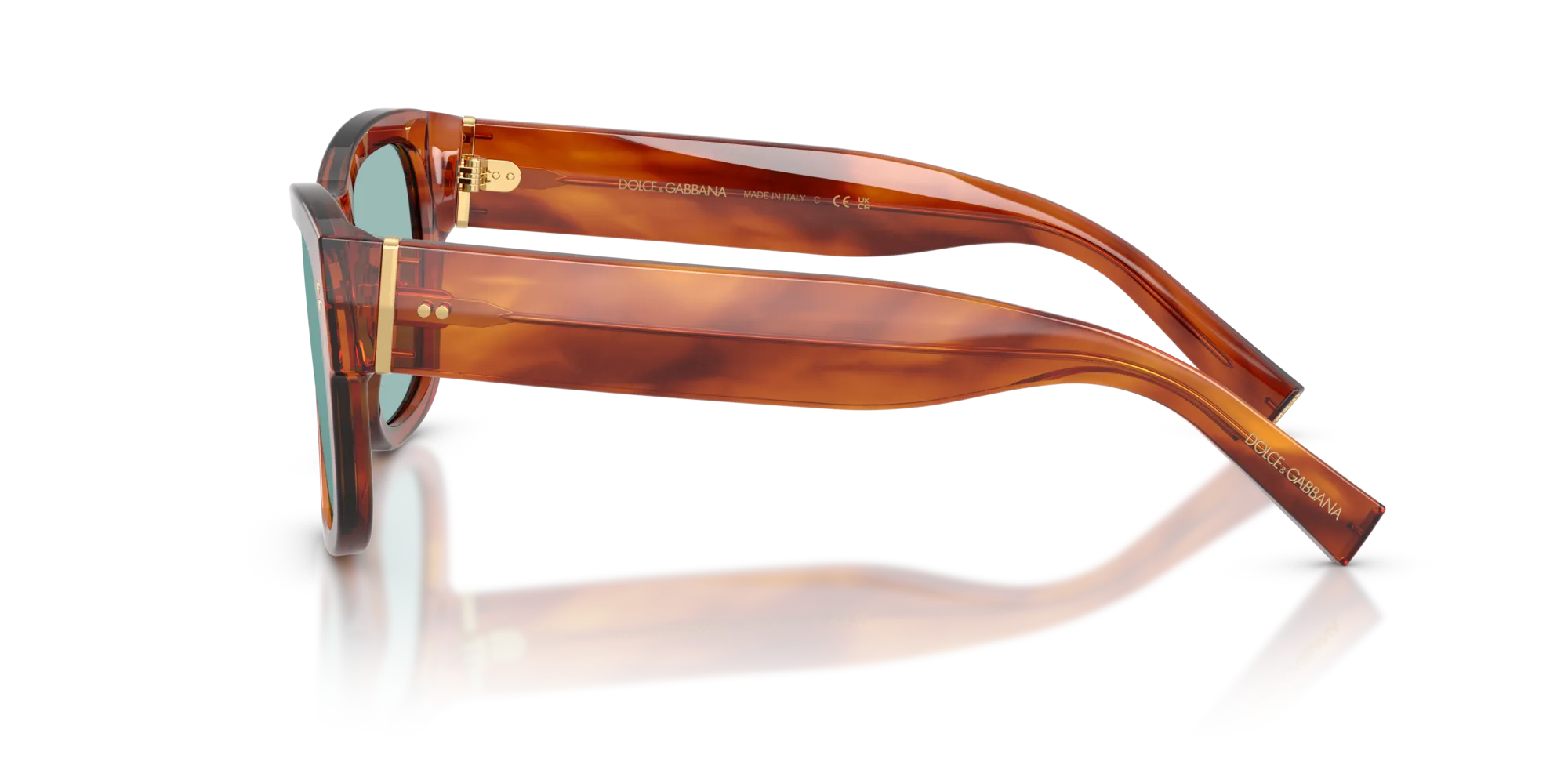 Dolce & Gabbana DG4338 322180 Occhiali da sole Acetato Tartaruga Blu Squadrata Normale - immagine 4