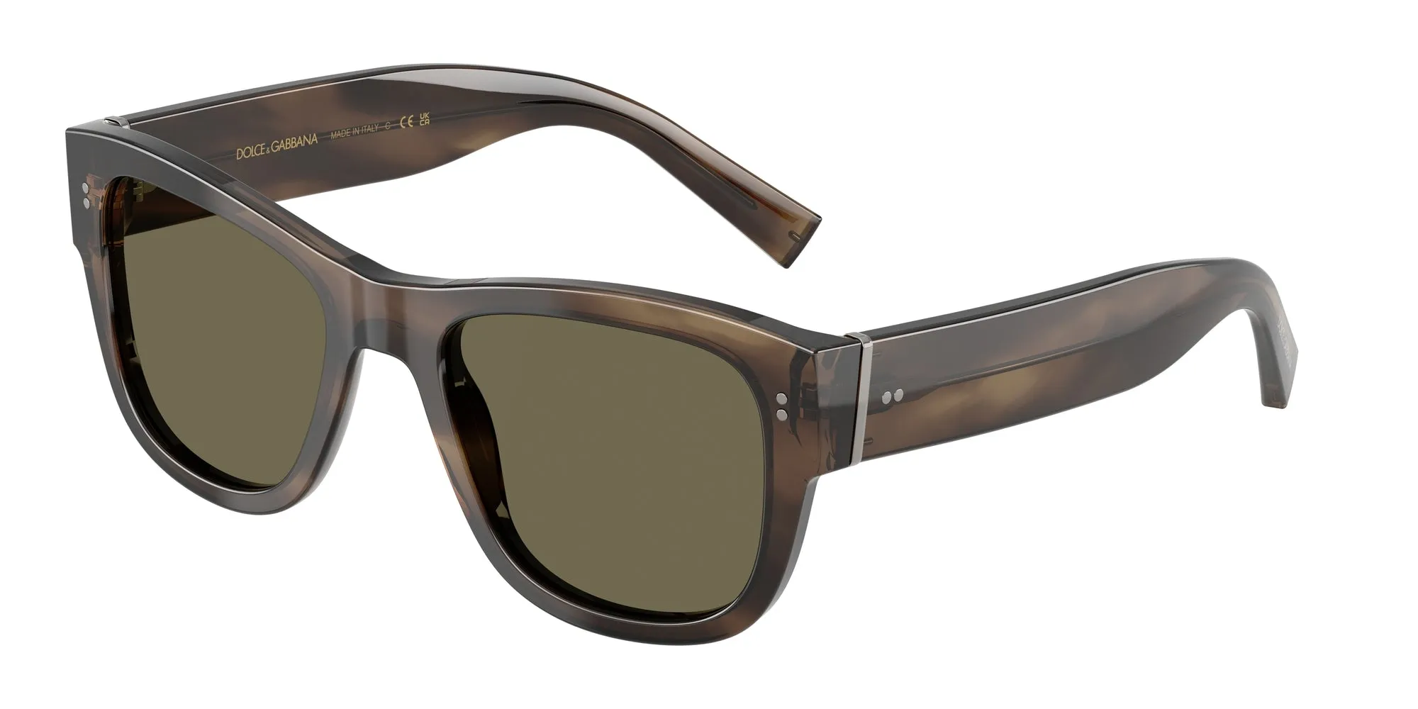 Dolce & Gabbana DG4338 3200/3 Occhiali da sole Acetato Verde Marrone Squadrata Normale - immagine 1