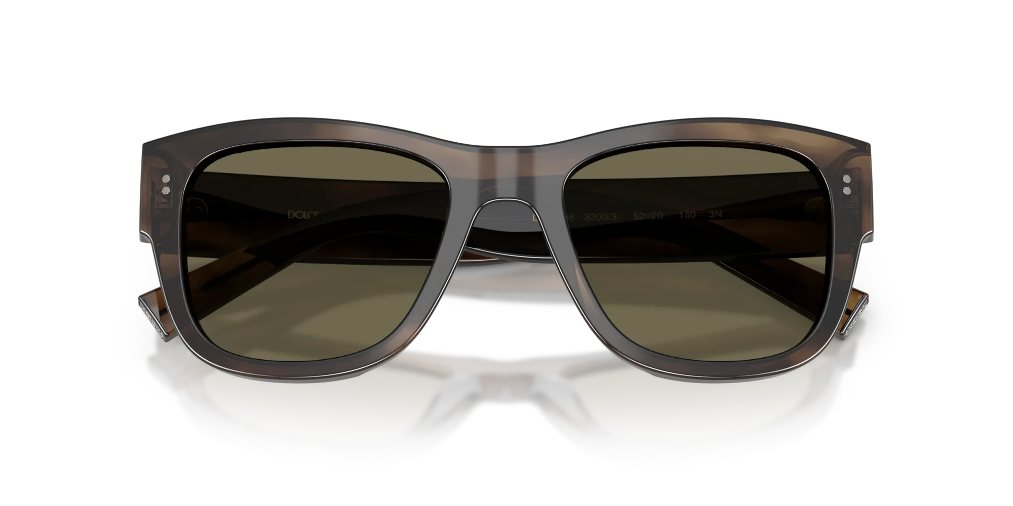 Dolce & Gabbana DG4338 3200/3 Occhiali da sole Acetato Verde Marrone Squadrata Normale - immagine 2