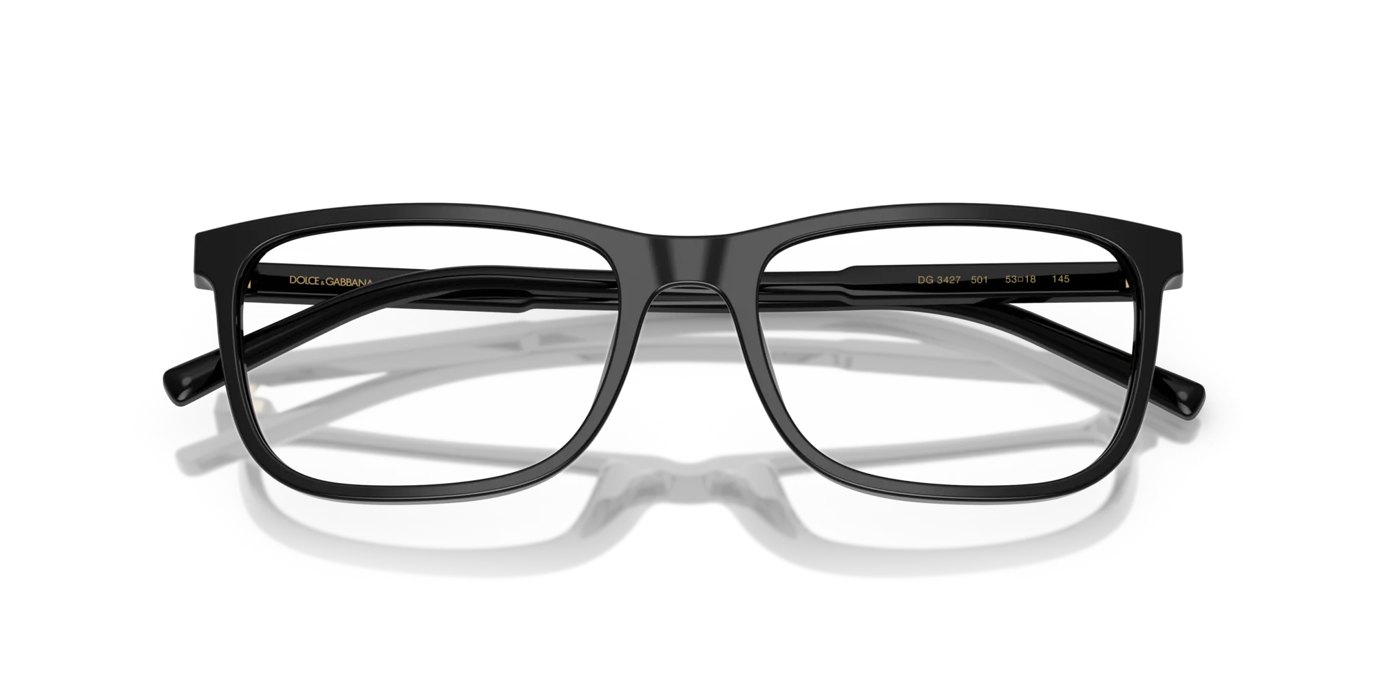 Dolce & Gabbana DG3427 501 Montature da vista Acetato Nero Squadrata Normale - immagine 2