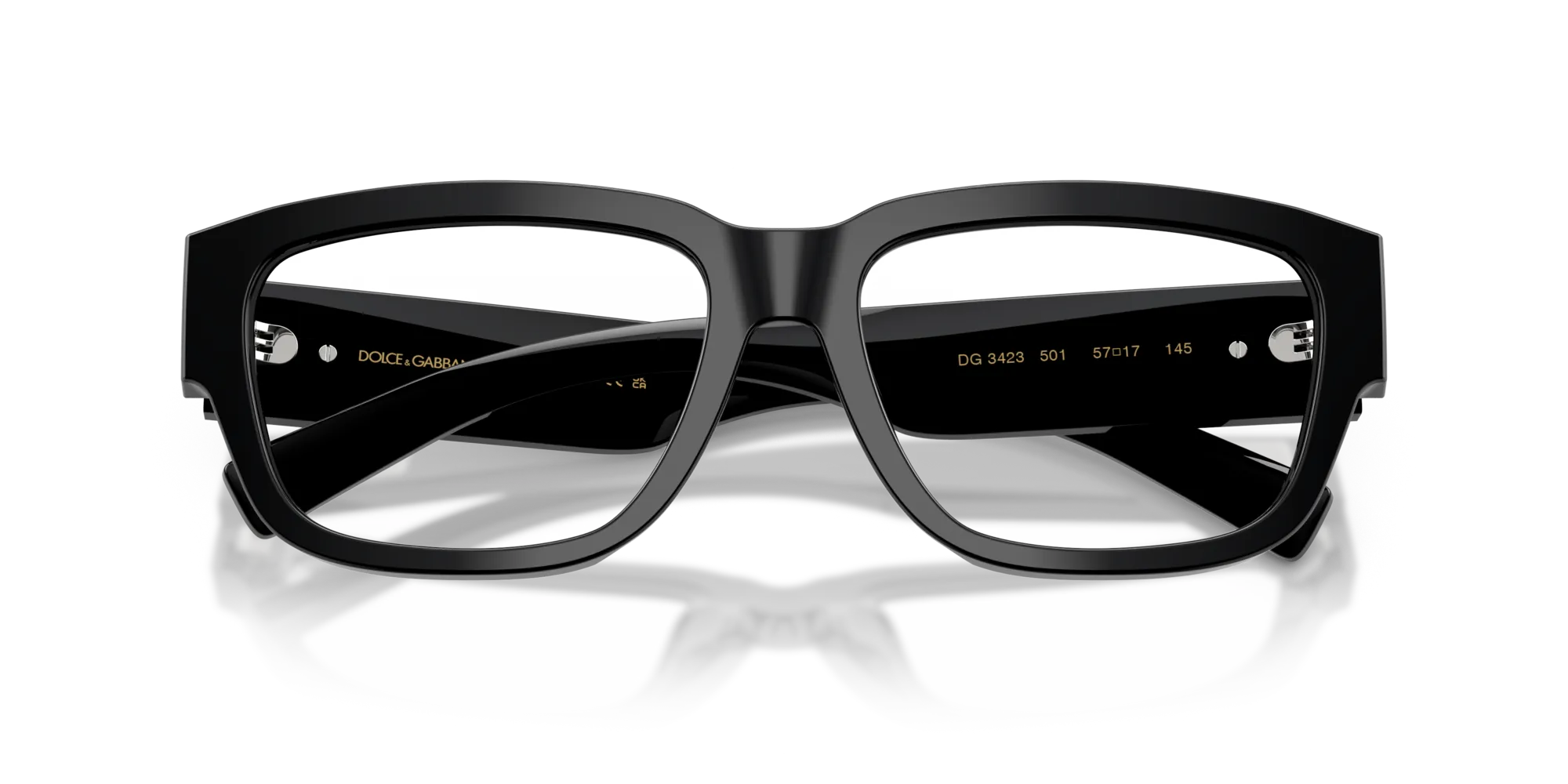 Dolce & Gabbana DG3423 501 Montature da vista Acetato Nero Squadrata Normale - immagine 2