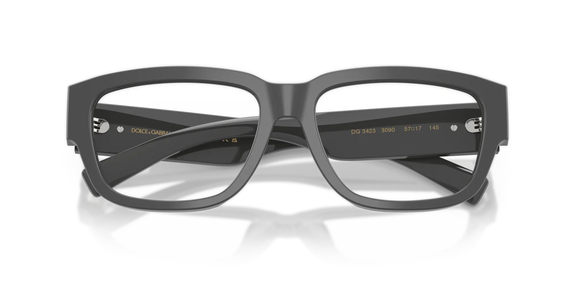Dolce & Gabbana DG3423 3090 Montature da vista Acetato Grigio Squadrata Normale - immagine 2
