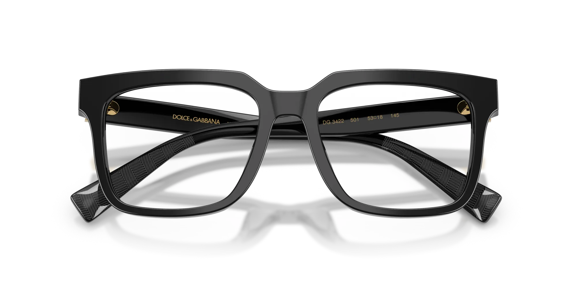 Dolce & Gabbana DG3422 501 Montature da vista Acetato Nero Squadrata Normale - immagine 2