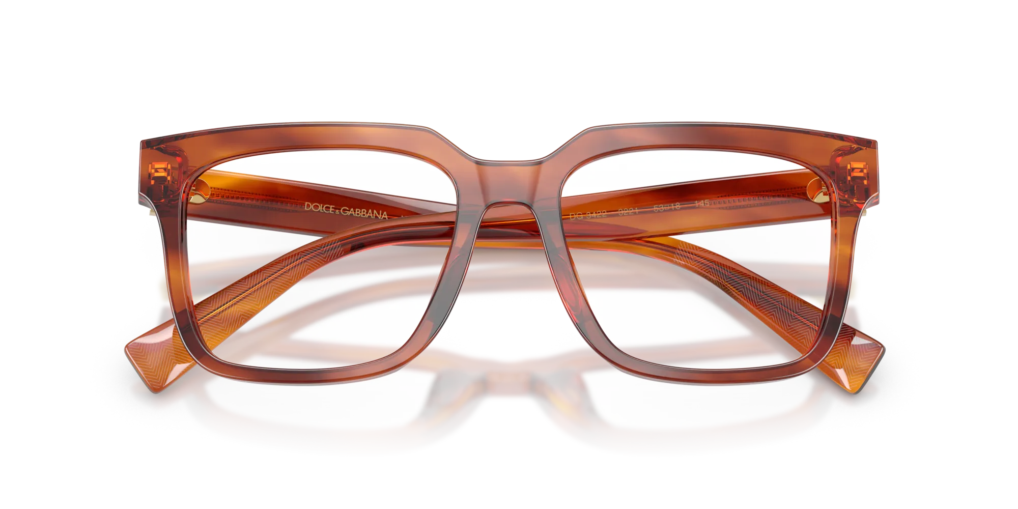 Dolce & Gabbana DG3422 3221 Montature da vista Acetato Marrone Squadrata Normale - immagine 2