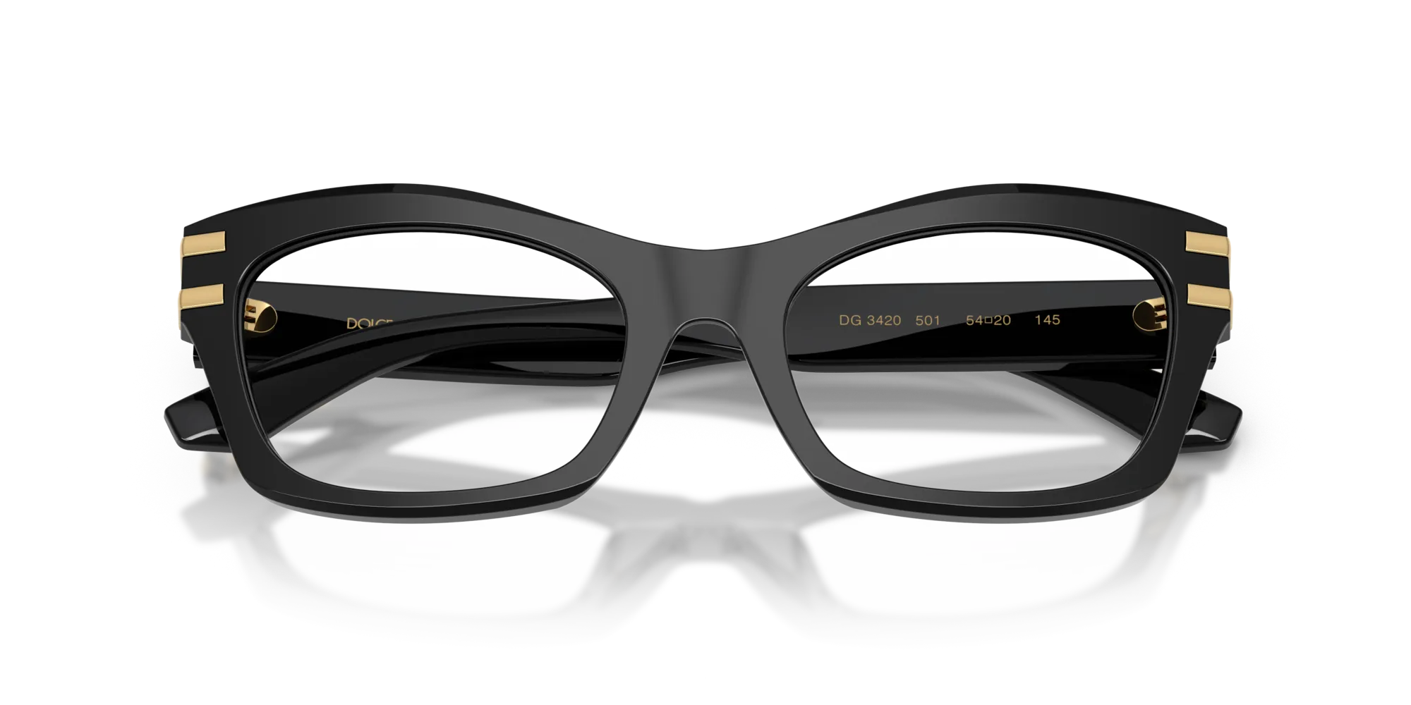 Dolce & Gabbana DG3420 501 Montature da vista Acetato Nero Trasparente Farfalla Normale - immagine 2