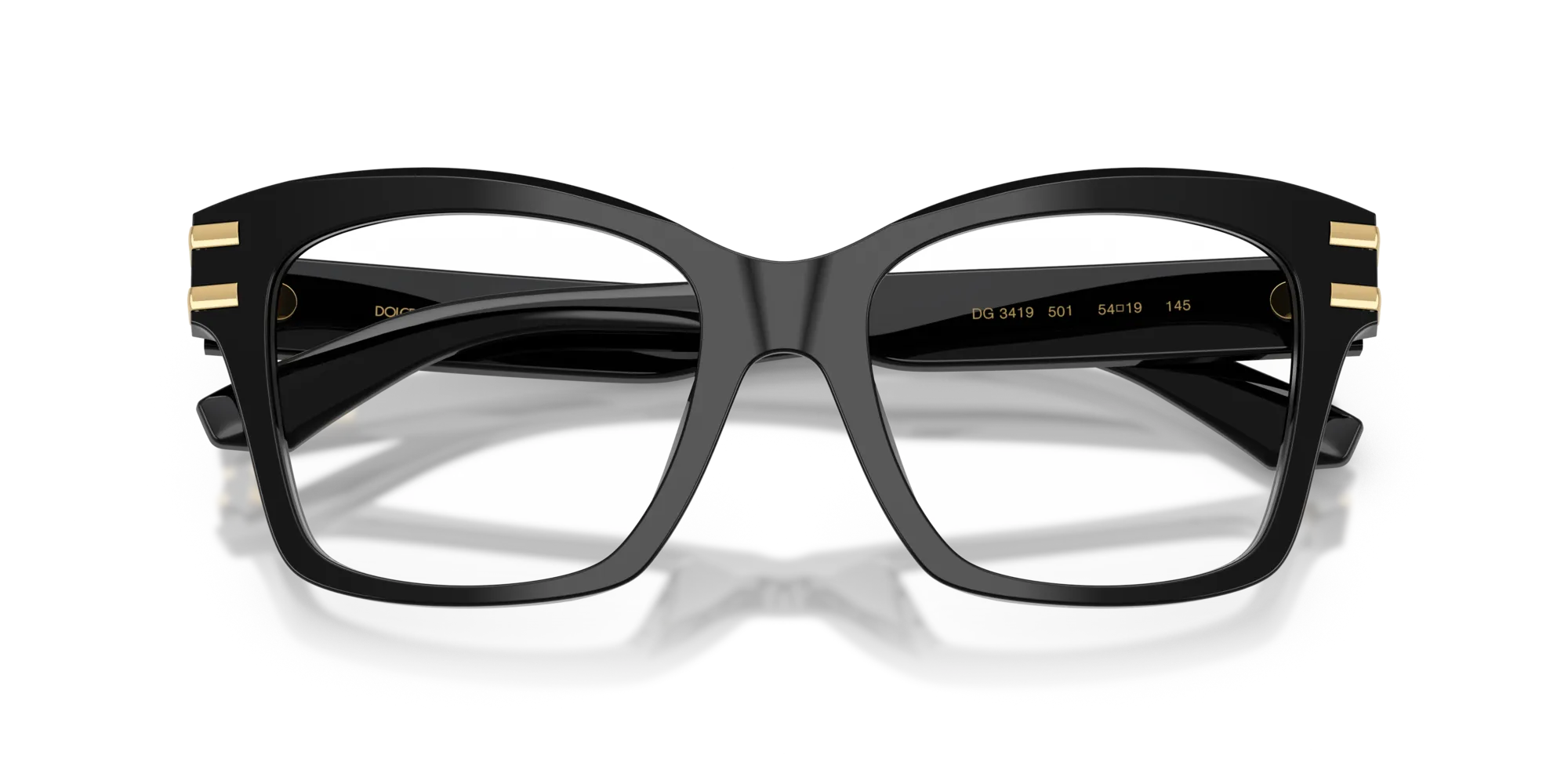 Dolce & Gabbana DG3419 501 Montature da vista Acetato Nero Squadrata Normale - immagine 2