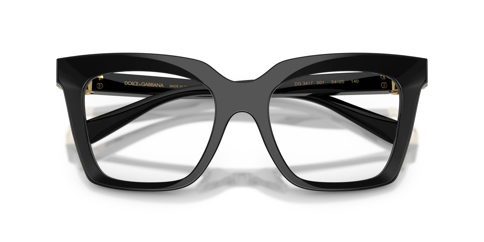 Dolce & Gabbana DG3417 501 Montature da vista Acetato Nero Squadrata Normale - immagine 2