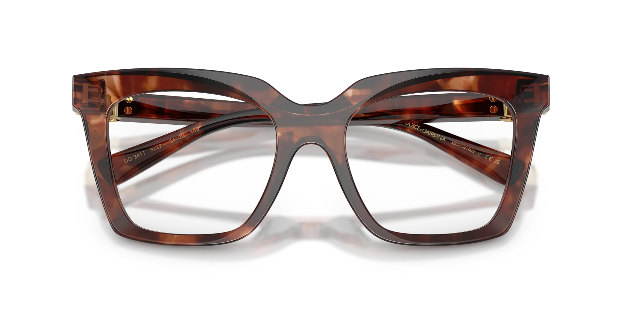 Dolce & Gabbana DG3417 3222 Montature da vista Acetato Rosso Squadrata Normale - immagine 2