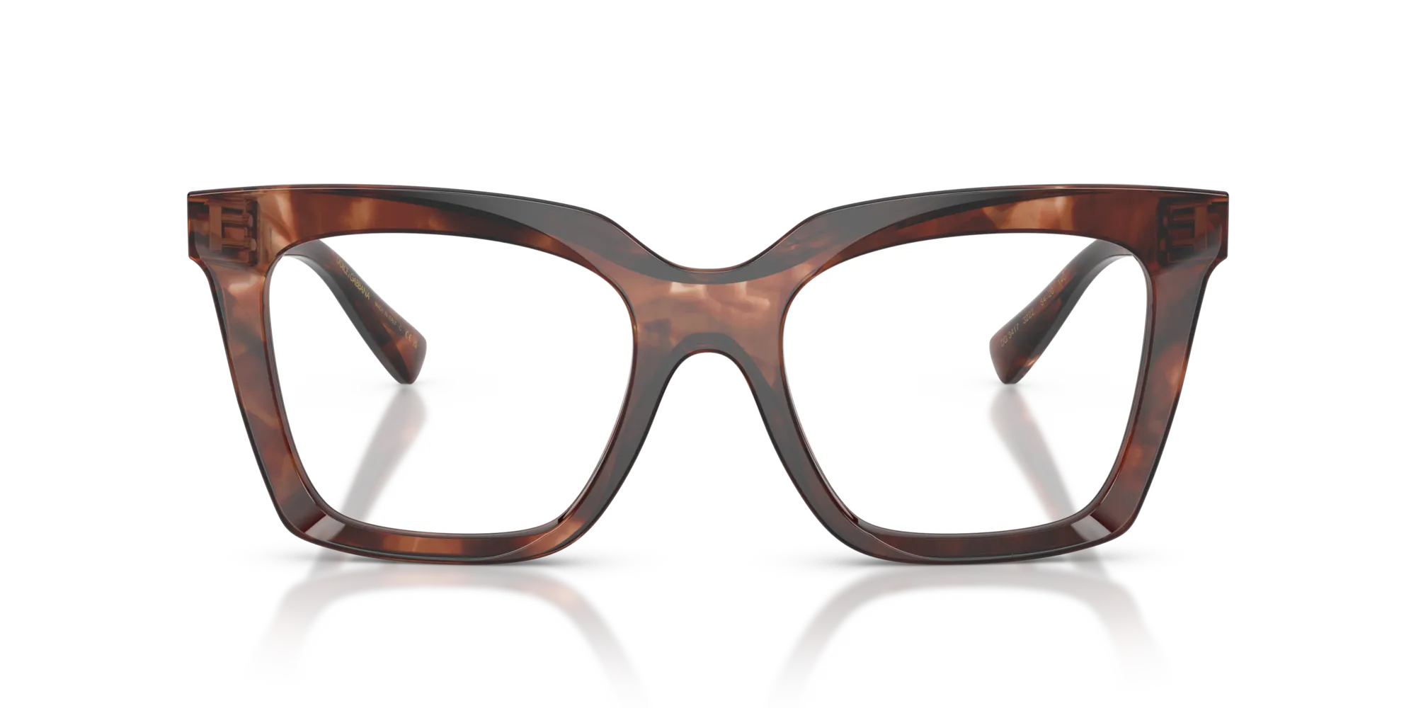 Dolce & Gabbana DG3417 3222 Montature da vista Acetato Rosso Squadrata Normale - immagine 3