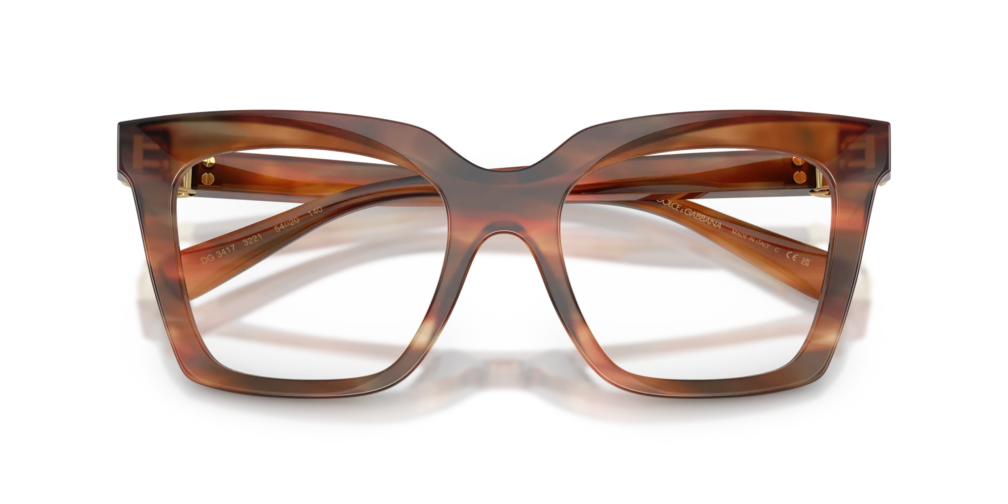 Dolce & Gabbana DG3417 3221 Montature da vista Acetato Tartaruga Squadrata Normale - immagine 2