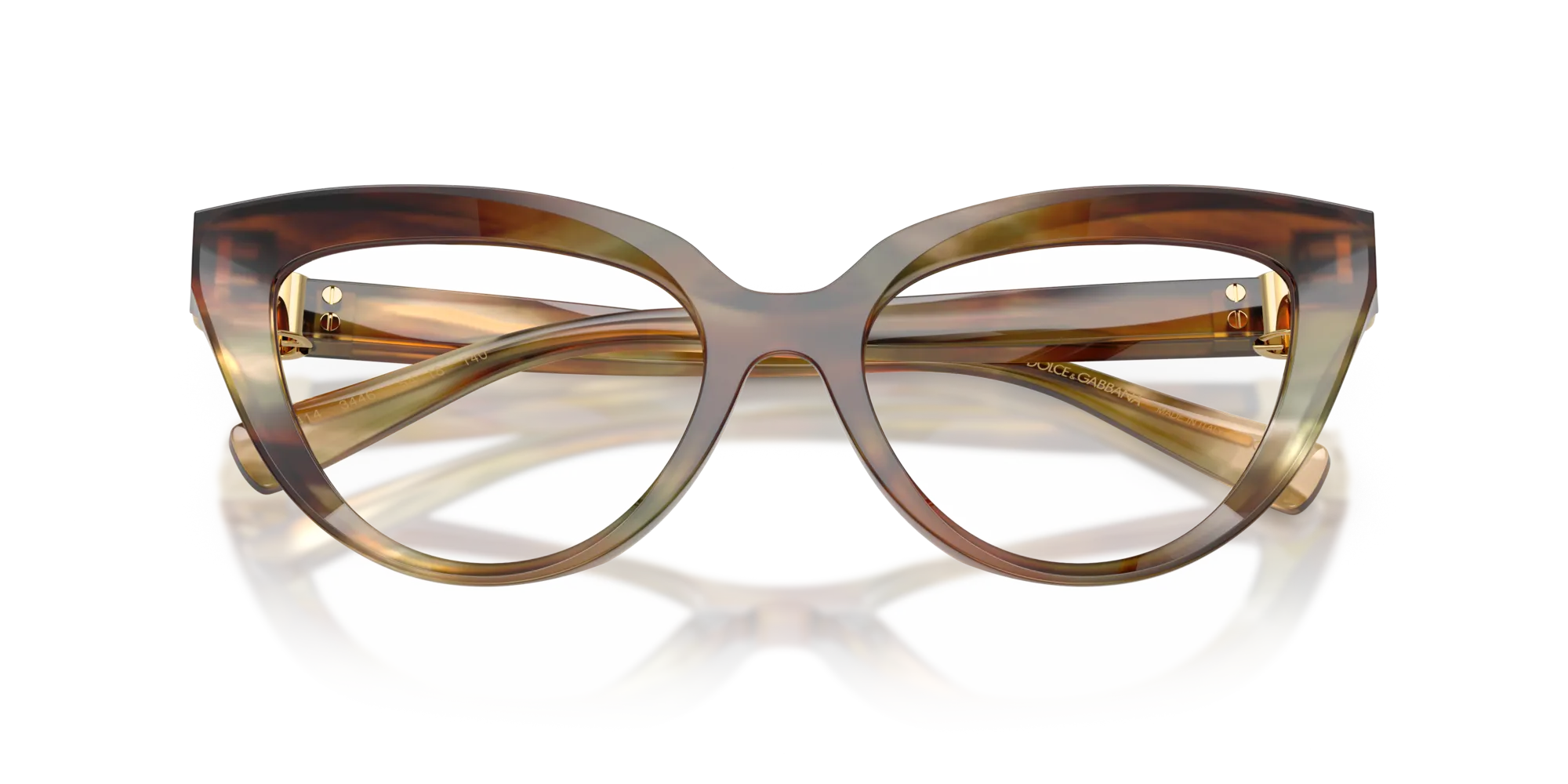 Dolce & Gabbana DG3414 3446 Montature da vista Acetato Marrone Cat Eye Normale - immagine 2