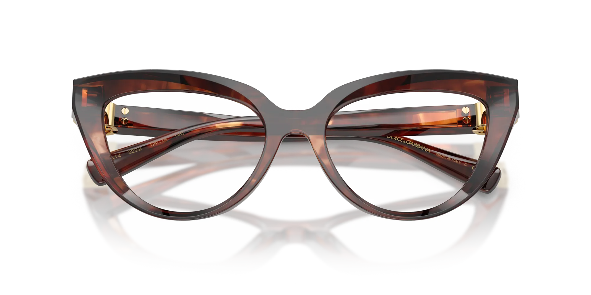 Dolce & Gabbana DG3414 3222 Montature da vista Acetato Rosso Cat Eye Normale - immagine 2