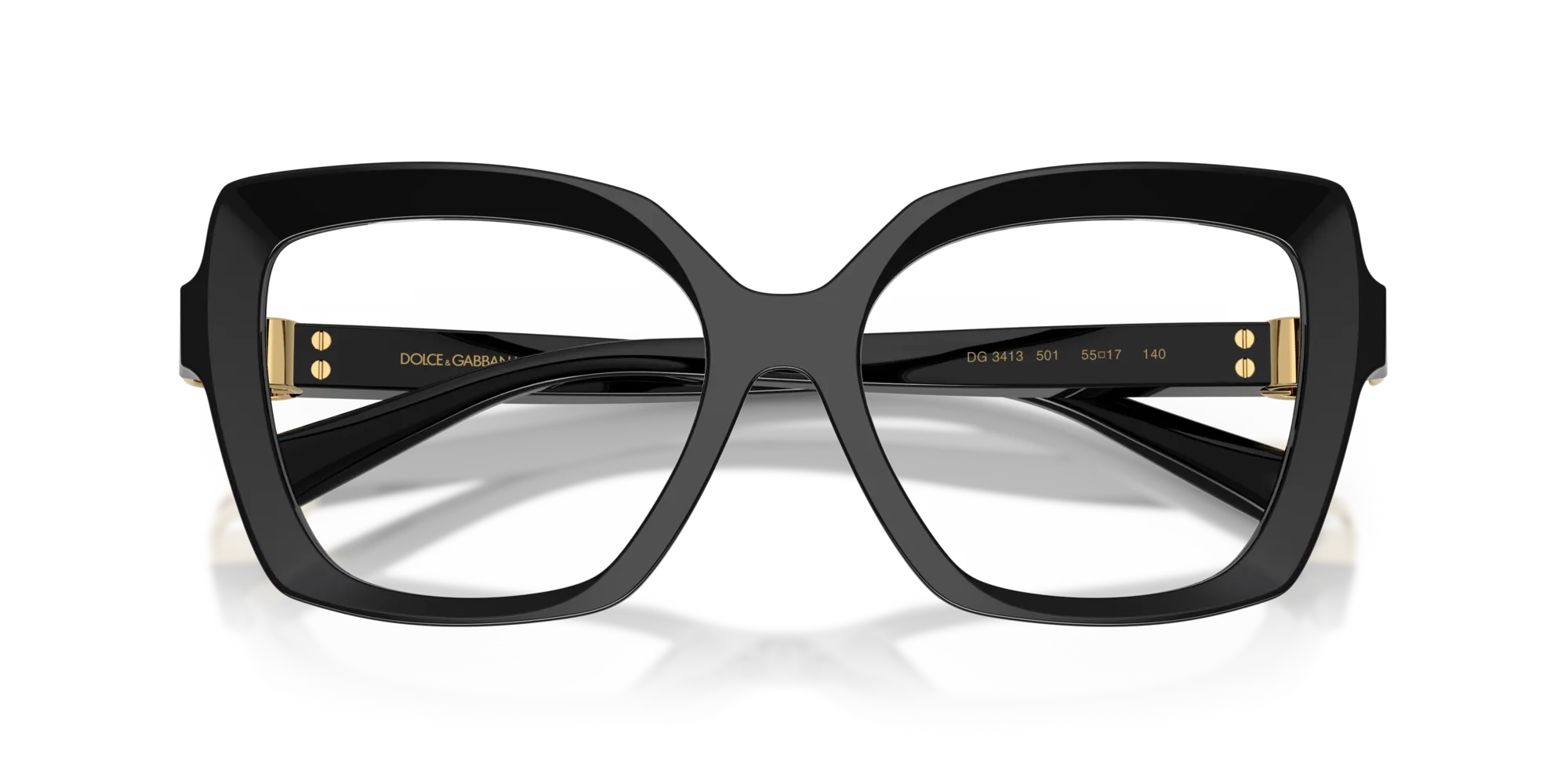 Dolce & Gabbana DG3413 501 Montature da vista Acetato Nero Farfalla Normale - immagine 2
