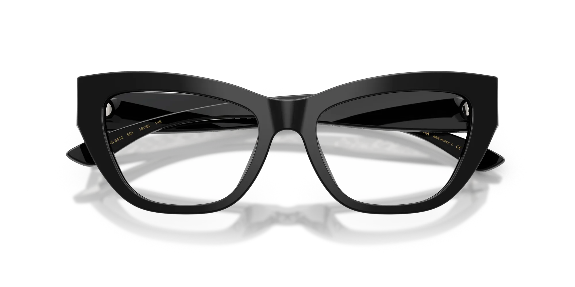 Dolce & Gabbana DG3412 501 Montature da vista Acetato Nero Cat Eye Normale - immagine 2