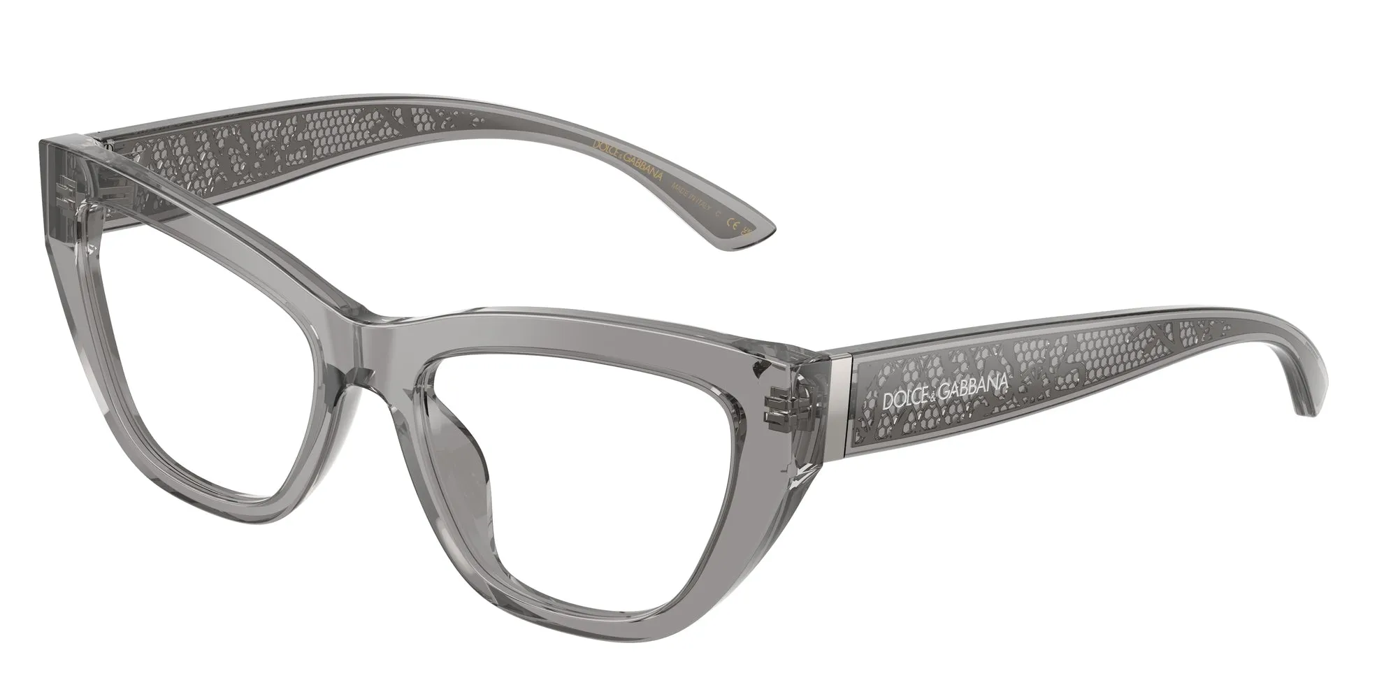 Dolce & Gabbana DG3412 3160 Montature da vista Acetato Grigio Trasparente Cat Eye Normale - immagine 1