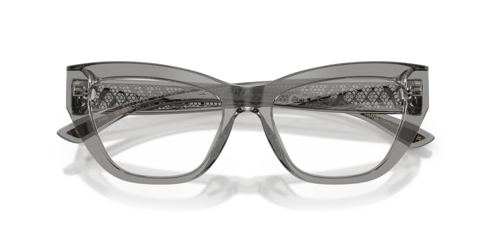 Dolce & Gabbana DG3412 3160 Montature da vista Acetato Grigio Trasparente Cat Eye Normale - immagine 2