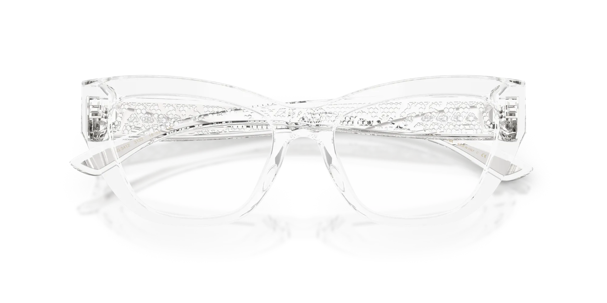 Dolce & Gabbana DG3412 3133 Montature da vista Acetato Trasparente Trasparente Cat Eye Normale - immagine 2