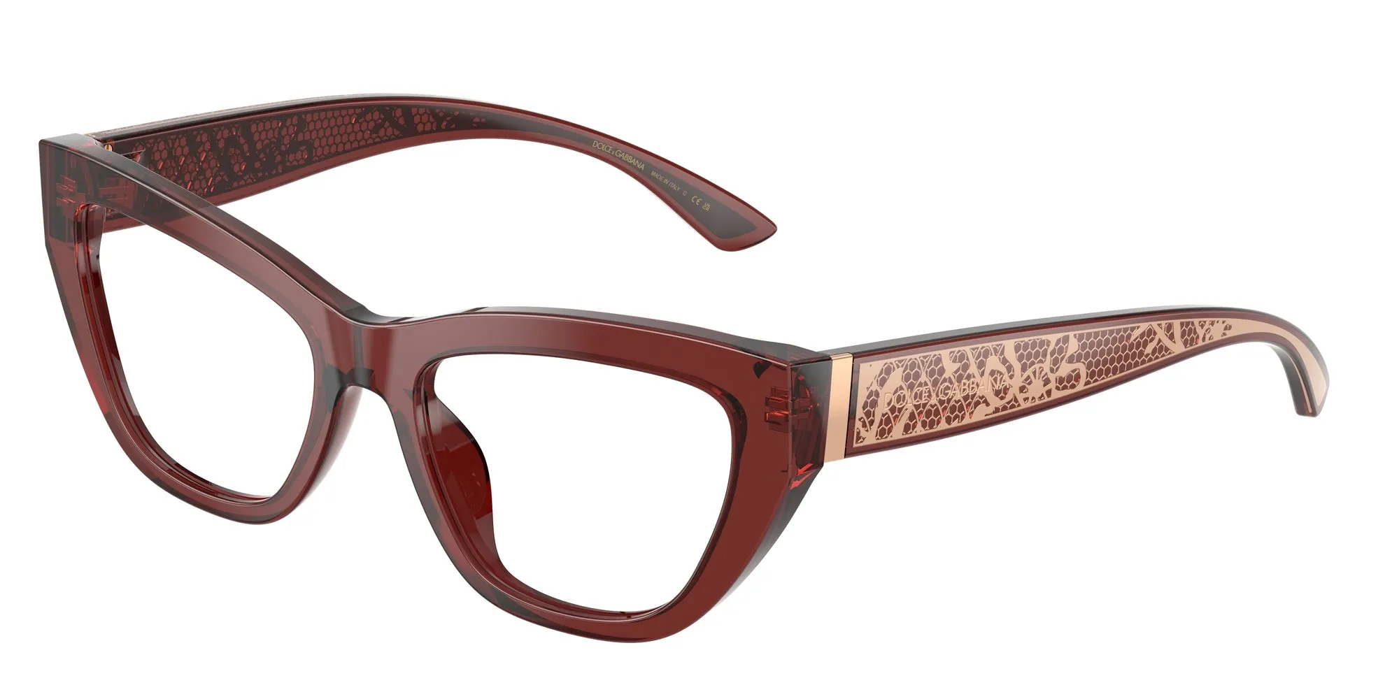 Dolce & Gabbana DG3412 3045 Montature da vista Acetato Rosso Cat Eye Normale - immagine 1