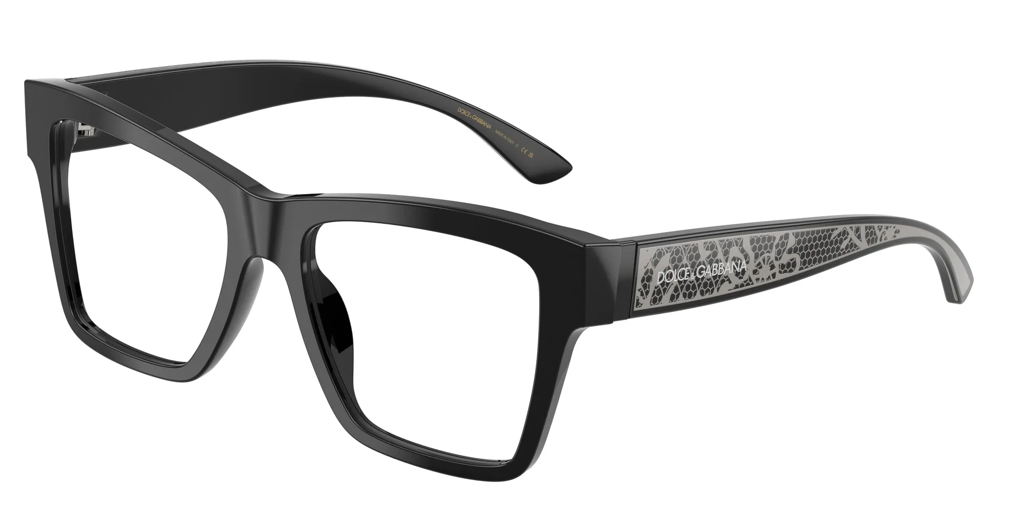 Dolce & Gabbana DG3411 501 Montature da vista Acetato Nero Squadrata Normale - immagine 1