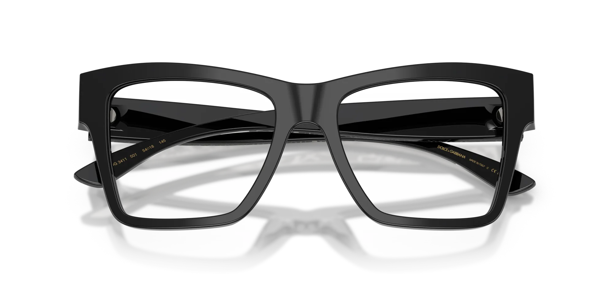 Dolce & Gabbana DG3411 501 Montature da vista Acetato Nero Squadrata Normale - immagine 2