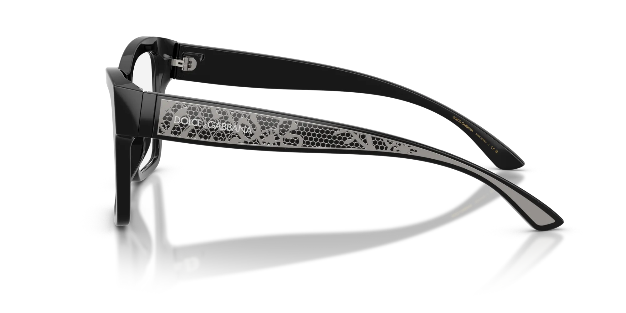 Dolce & Gabbana DG3411 501 Montature da vista Acetato Nero Squadrata Normale - immagine 4