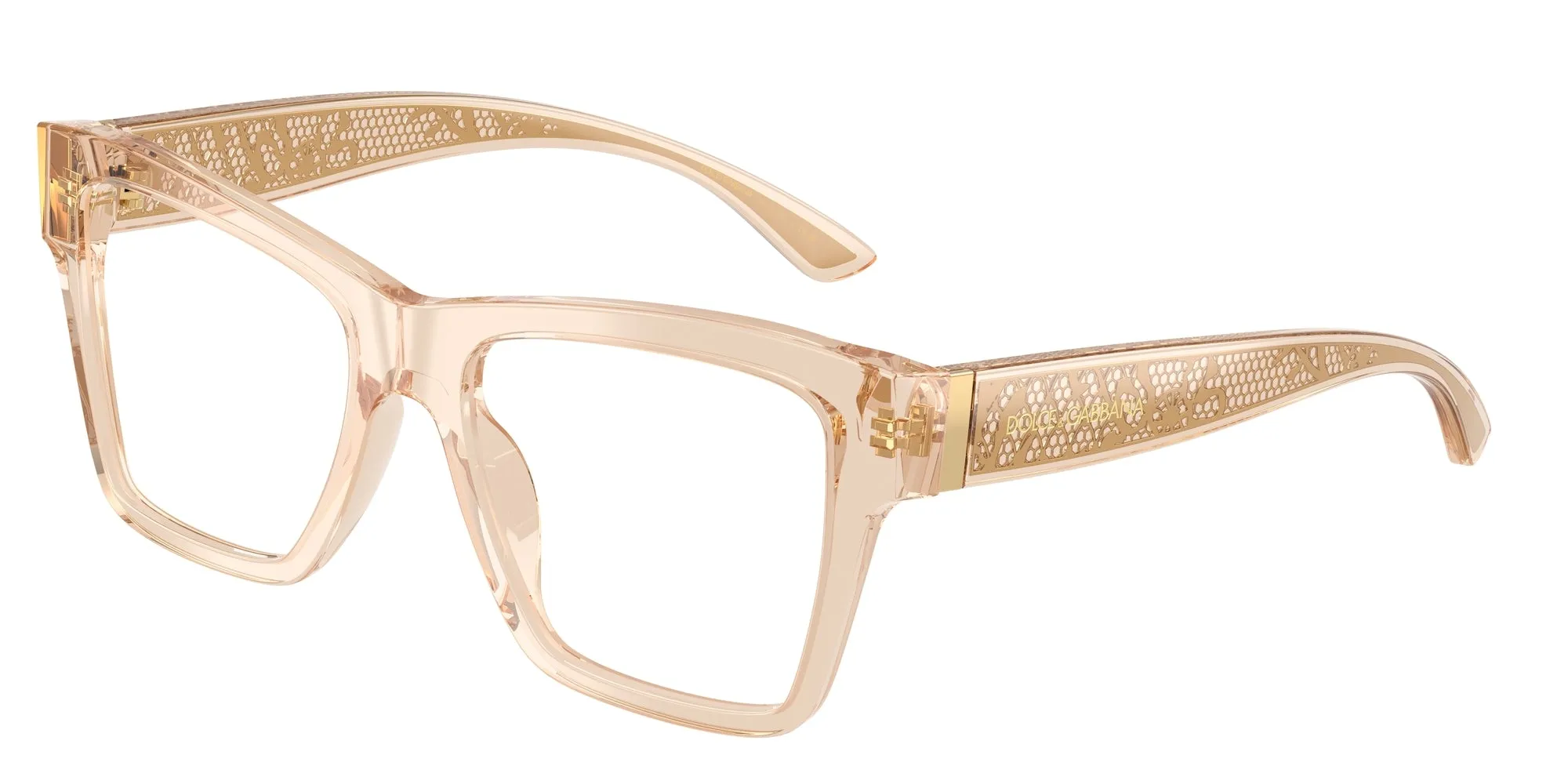 Dolce & Gabbana DG3411 3432 Montature da vista Acetato Marrone Trasparente Squadrata Normale - immagine 1