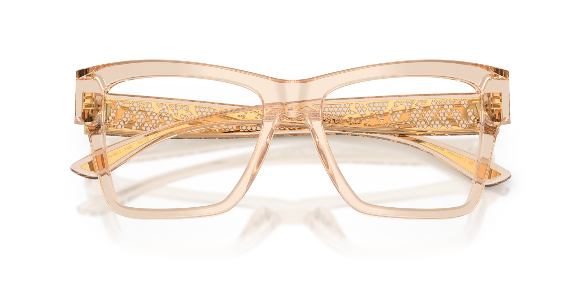 Dolce & Gabbana DG3411 3432 Montature da vista Acetato Marrone Squadrata Normale - immagine 2