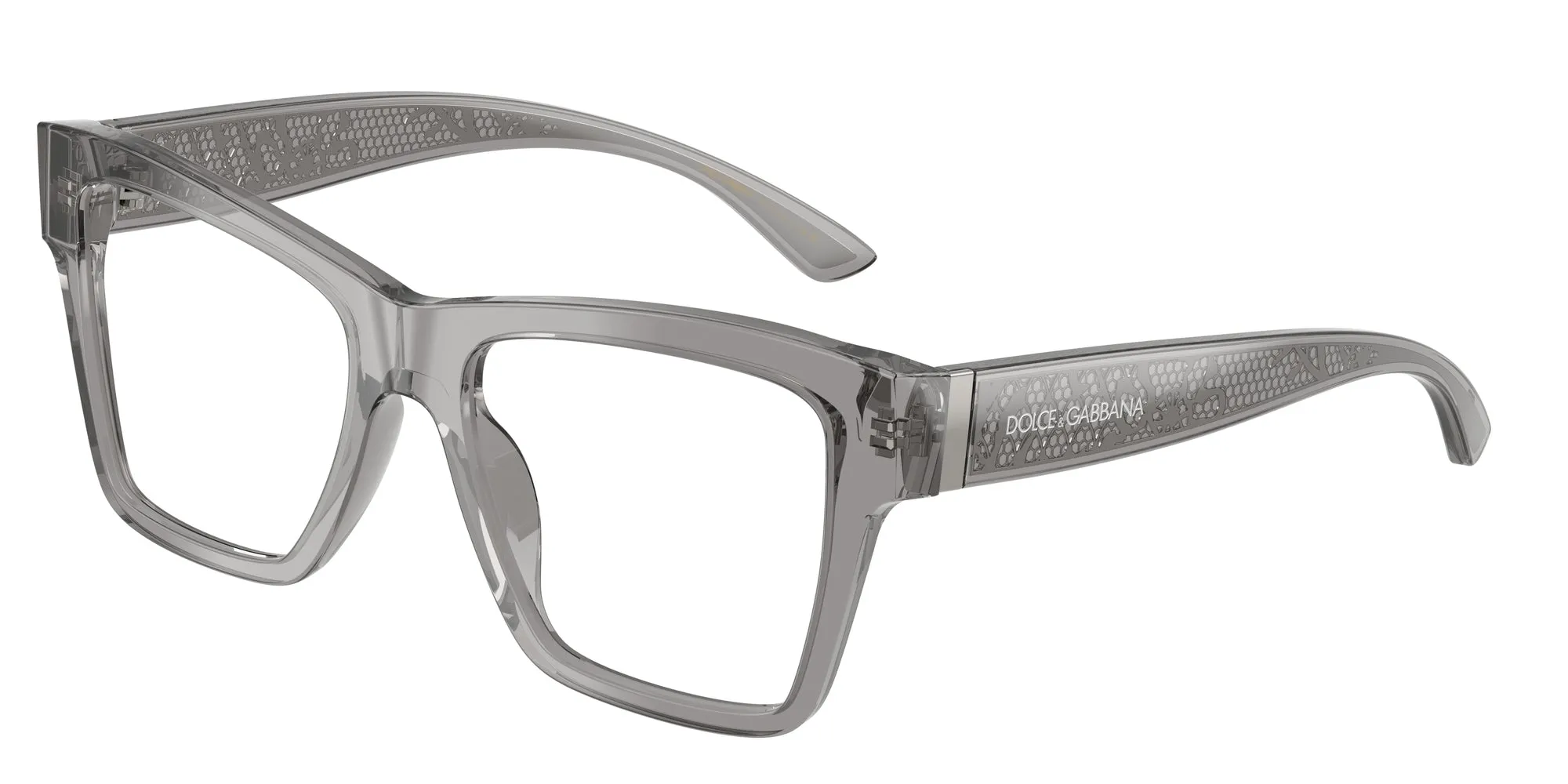 Dolce & Gabbana DG3411 3160 Montature da vista Acetato Grigio Trasparente Squadrata Normale - immagine 1