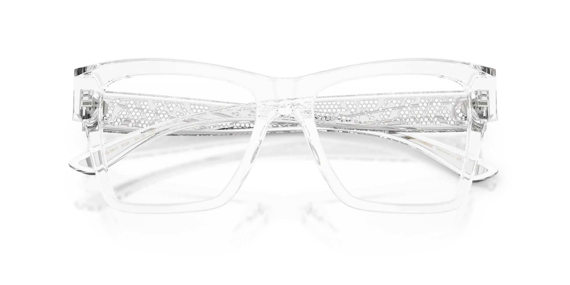 Dolce & Gabbana DG3411 3133 Montature da vista Acetato Trasparente Squadrata Normale - immagine 2